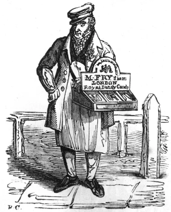 Framed Print : Candy seller, c. 1820 Framed Print : Candy seller, c. 1820