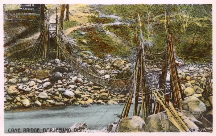 Framed Print : Cane Bridge - Darjeeling District, India Framed Print : Cane Bridge - Darjeeling District, India