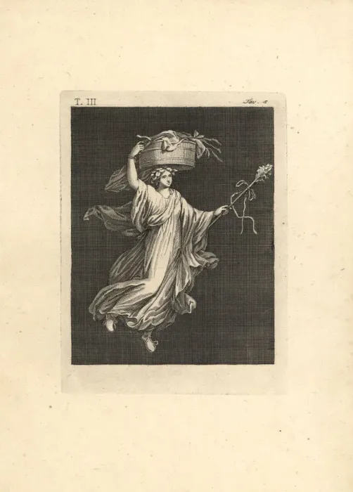 Framed Print : Canephorae virgin in a rite of Bacchus Framed Print : Canephorae virgin in a rite of Bacchus