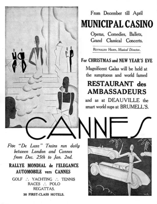 Framed Print : Cannes advertisement, 1929 Framed Print : Cannes advertisement, 1929