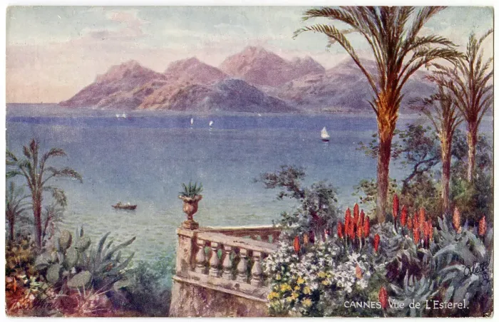 Framed Print : Cannes: view from L'Esterel. Date: 1919 Framed Print : Cannes: view from L'Esterel. Date: 1919