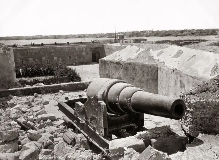 Framed Print : Cannon, after bombardment, Alexandria, Egypt, 1882 Framed Print : Cannon, after bombardment, Alexandria, Egypt, 1882
