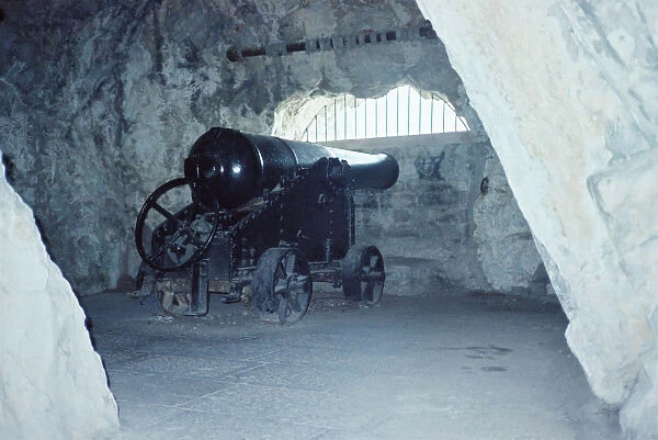 Cannon in the rock-face at Gibraltar