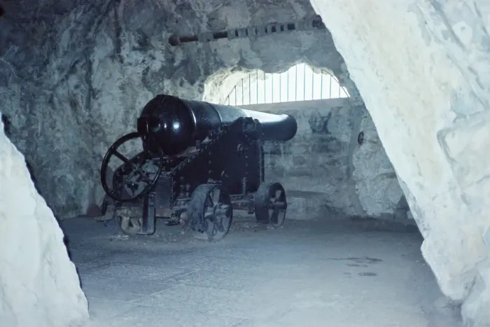 Framed Print : Cannon in the rock-face at Gibraltar Framed Print : Cannon in the rock-face at Gibraltar
