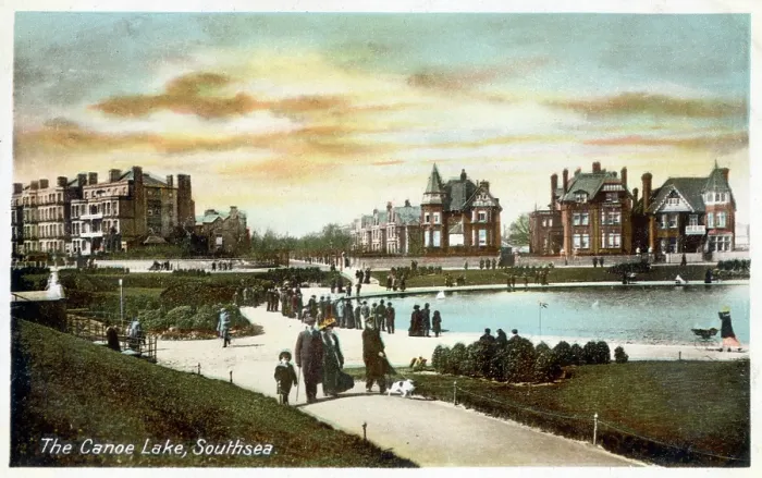 Framed Print : The Canoe Lake, Southsea, Portsmouth, Hamphire. Date: circa 1903 Framed Print : The Canoe Lake, Southsea, Portsmouth, Hamphire. Date: circa 1903