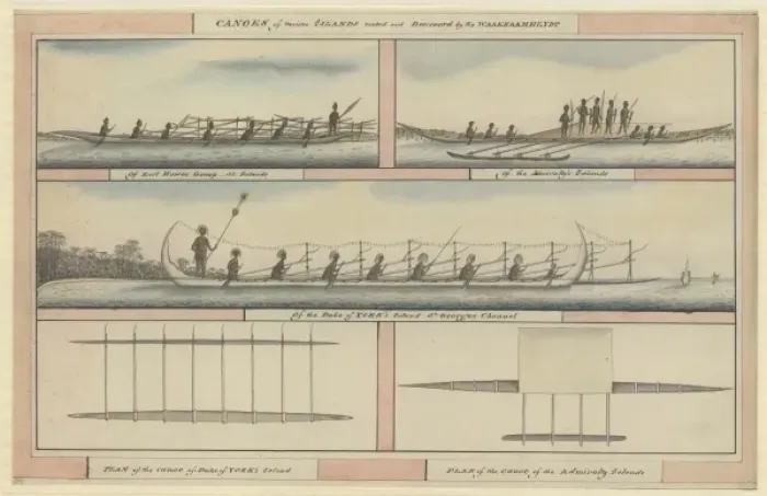 Framed Print : Canoes of various islands visited and discovered by the Waak Framed Print : Canoes of various islands visited and discovered by the Waak