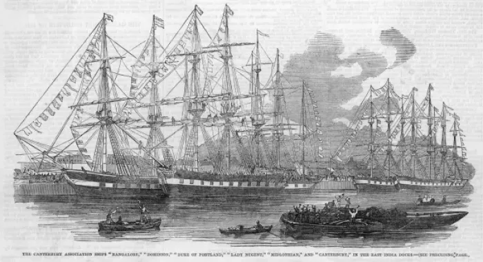 Framed Print : Canterbury Association Ships Framed Print : Canterbury Association Ships