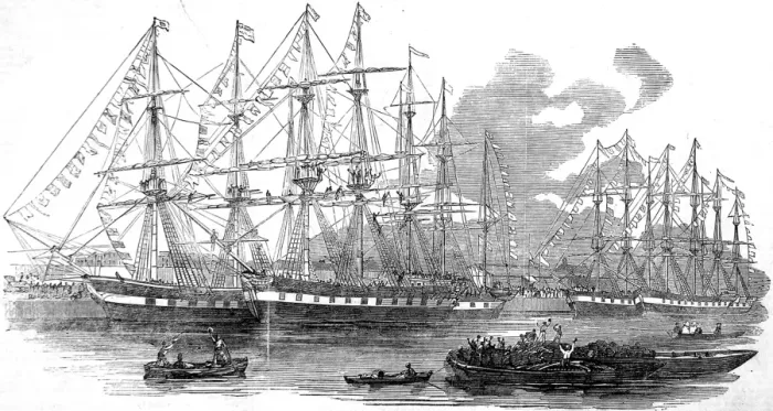 Framed Print : The Canterbury Association Ships in East India Dock, London Framed Print : The Canterbury Association Ships in East India Dock, London