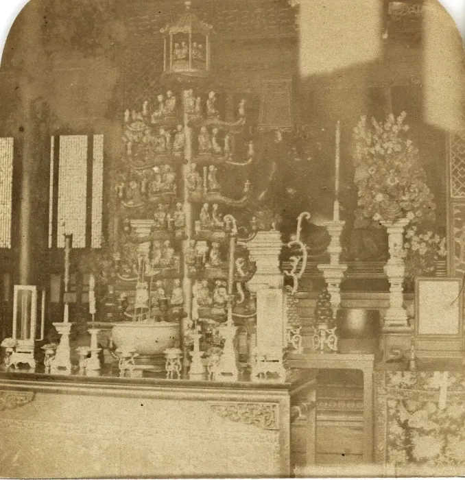 Framed Print : Canton. Candelabra before the Idol of Longevity Framed Print : Canton. Candelabra before the Idol of Longevity