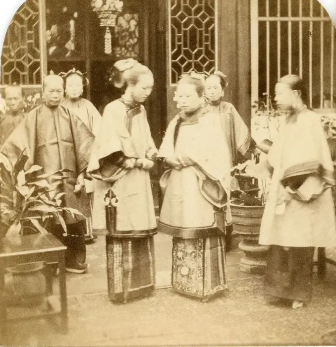 Framed Print : Canton. Group of Chinese Ladies receiving Visitors Framed Print : Canton. Group of Chinese Ladies receiving Visitors