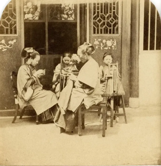 Framed Print : Canton. Group of Women at Work