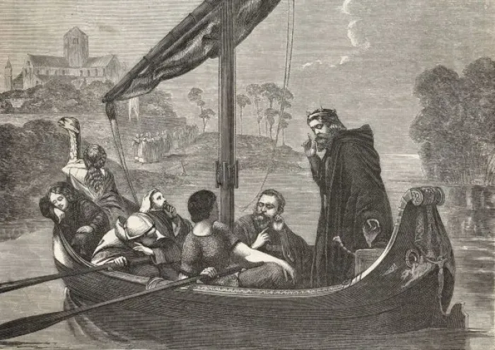 Framed Print : Canute Listens to Monks Framed Print : Canute Listens to Monks