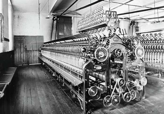 Framed Print : Cap Spinning Frame in a woollen mill in Bradford Framed Print : Cap Spinning Frame in a woollen mill in Bradford