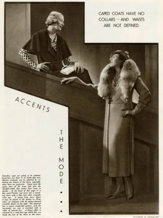 Framed Print : Capes and coats 1933 Framed Print : Capes and coats 1933