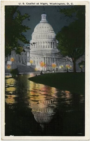 The US Capitol Building at night - Washington D. C. USA