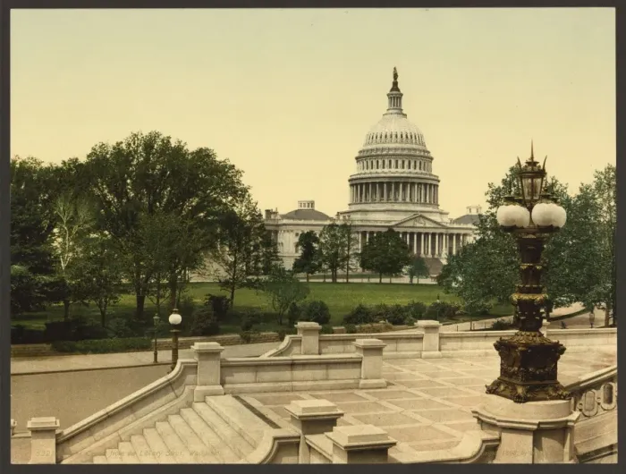 Framed Print : The Capitol from the Library steps, Washington Framed Print : The Capitol from the Library steps, Washington
