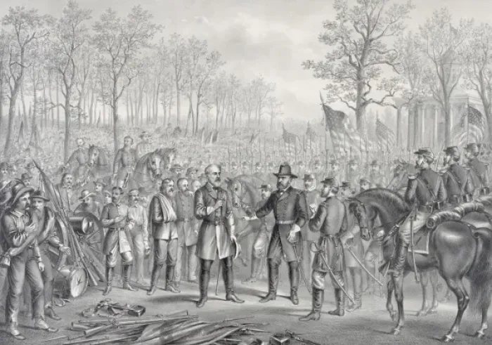 Framed Print : Capitulation & surrender of Robt. E. Lee & his army at Appom Framed Print : Capitulation & surrender of Robt. E. Lee & his army at Appom