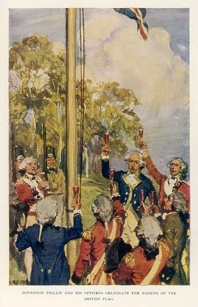 Captain Arthur Phillip raising the English flag at Sydney