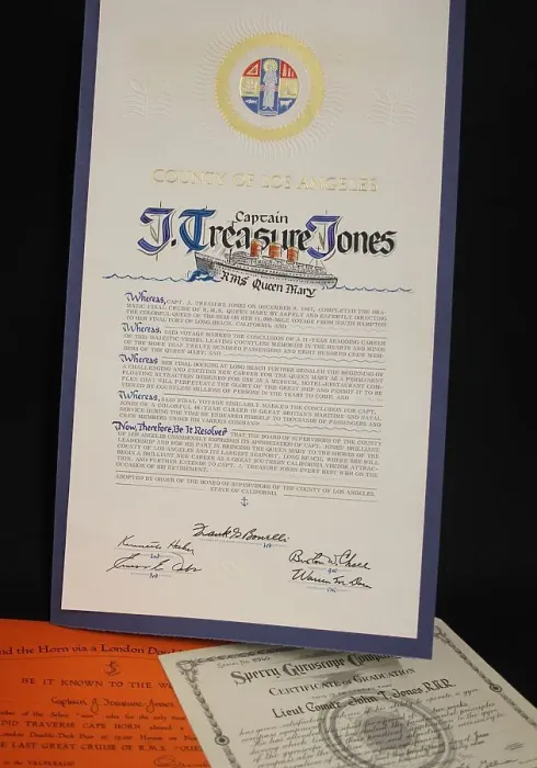 Framed Print : Captain John Treasure Jones Archive - certificates Framed Print : Captain John Treasure Jones Archive - certificates