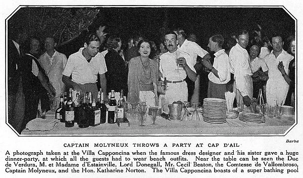 Captain Molyneux throws party at his Riviera villa