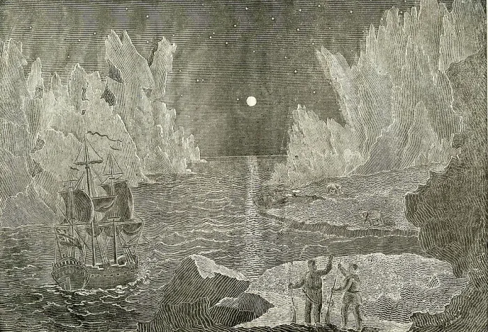 Framed Print : Captain Ross pursuing his discoveries at Cape Garry Framed Print : Captain Ross pursuing his discoveries at Cape Garry