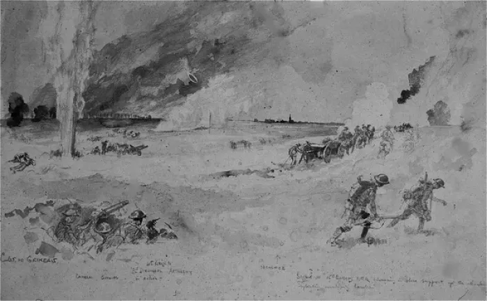 Framed Print : Capture of Cambrai, Rumilly, WW1 Framed Print : Capture of Cambrai, Rumilly, WW1