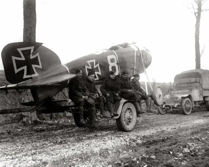 Framed Print : Captured German aeroplane, Western Front, WW1 Framed Print : Captured German aeroplane, Western Front, WW1