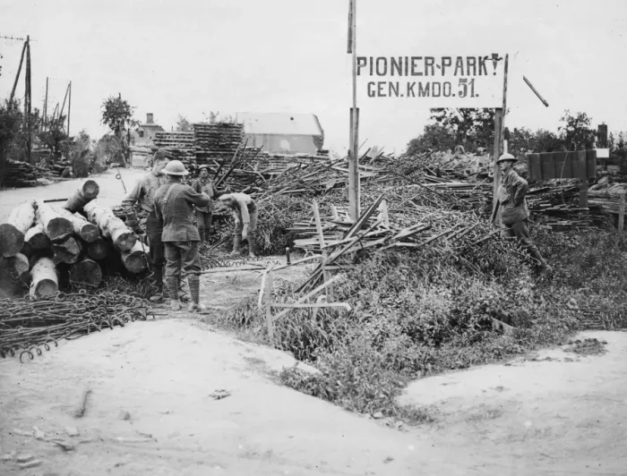 Framed Print : Captured German engineer park, Western Front, WW1 Framed Print : Captured German engineer park, Western Front, WW1