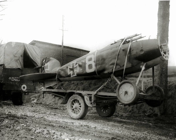 Captured German plane, Western Front, WW1