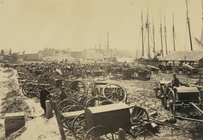 Framed Print : Captured guns at Richmond ready for transportation to Washin Framed Print : Captured guns at Richmond ready for transportation to Washin