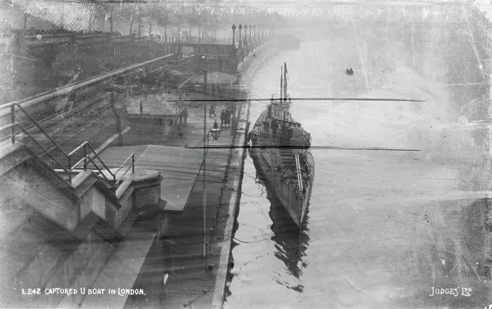 Framed Print : Captured U-Boat in London Framed Print : Captured U-Boat in London