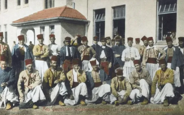 Framed Print : Captured Zouaves and Turkish soldiers - WWI Framed Print : Captured Zouaves and Turkish soldiers - WWI
