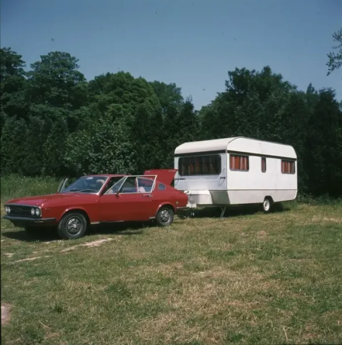 Framed Print : Car & Caravan 1975 Framed Print : Car & Caravan 1975