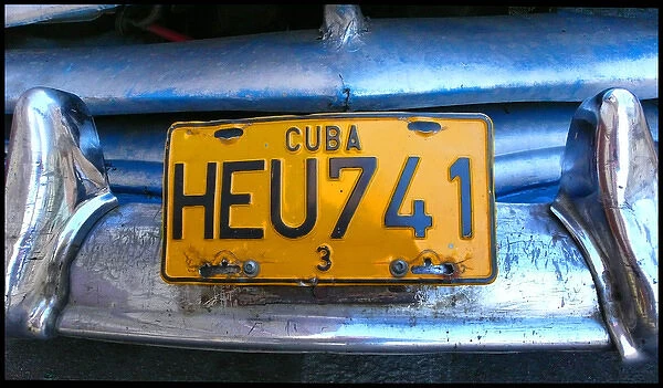 Car number plate, Havana Cuba