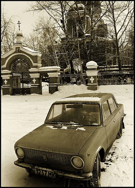 A car outside an Orthodox Church, Moscow