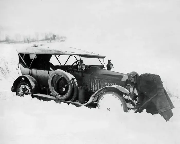Framed Print : Car snowed up in winter on Western Front, WW1 Framed Print : Car snowed up in winter on Western Front, WW1