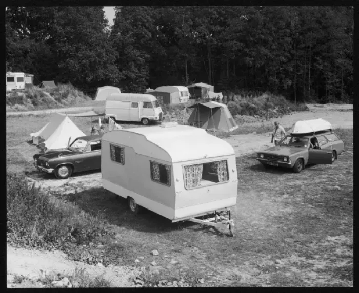 Framed Print : Caravan Camp 1970S Framed Print : Caravan Camp 1970S