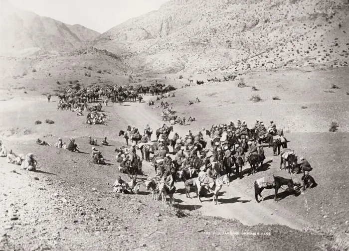 Framed Print : Caravan heading into the Khyber Pass, North West Frontier Framed Print : Caravan heading into the Khyber Pass, North West Frontier