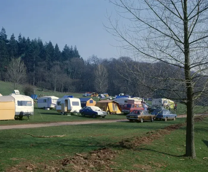 Framed Print : Caravan site, Horner, Exmoor, Somerset Framed Print : Caravan site, Horner, Exmoor, Somerset