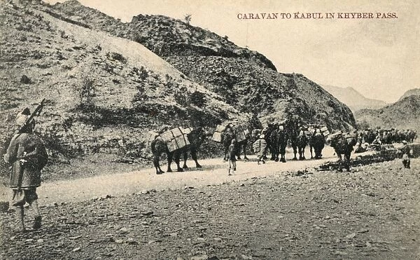 Caravan on the way to Kabul in the Khyber Pass