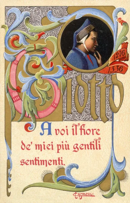 Framed Print : Card commemorating the artist Giotto Framed Print : Card commemorating the artist Giotto