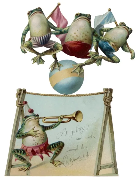 Framed Print : Card; Frog Acrobats Framed Print : Card; Frog Acrobats