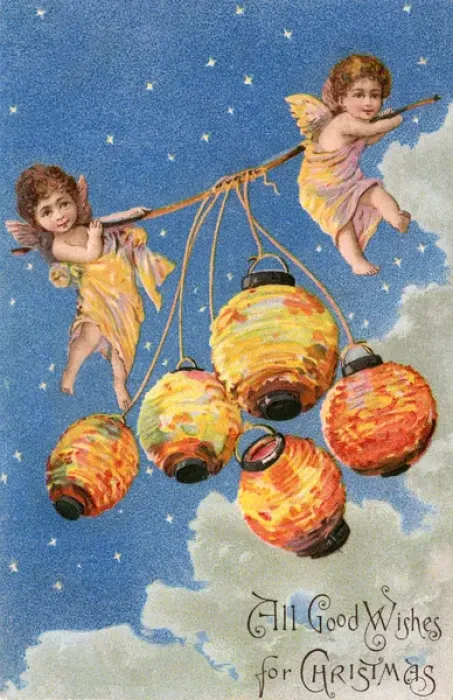 Framed Print : Card - Kids & Lanterns Framed Print : Card - Kids & Lanterns