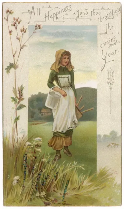 Framed Print : Card - Milkmaid Framed Print : Card - Milkmaid