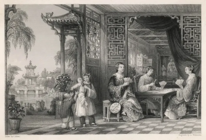 Framed Print : Card Players in China Framed Print : Card Players in China