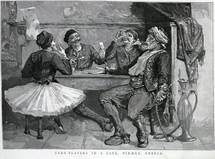 Framed Print : Card Players, Piraeus, Greece Framed Print : Card Players, Piraeus, Greece