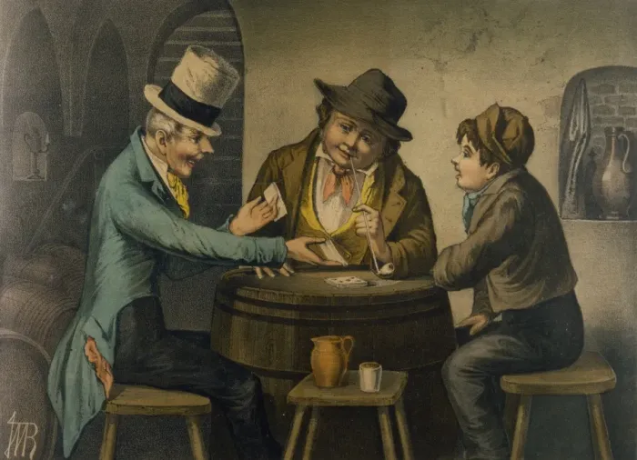 Framed Print : A CARD SHARP / C. 1850 Framed Print : A CARD SHARP / C. 1850