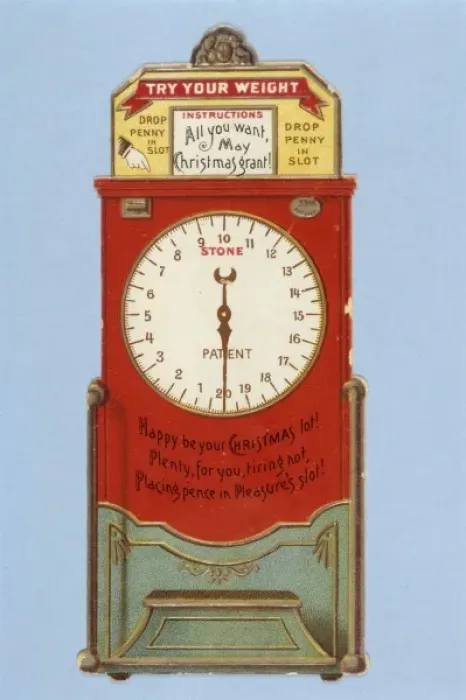 Framed Print : Card; Weighing Machine Framed Print : Card; Weighing Machine