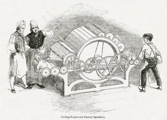 Framed Print : Carding machine in a Lancashire cotton mill Framed Print : Carding machine in a Lancashire cotton mill