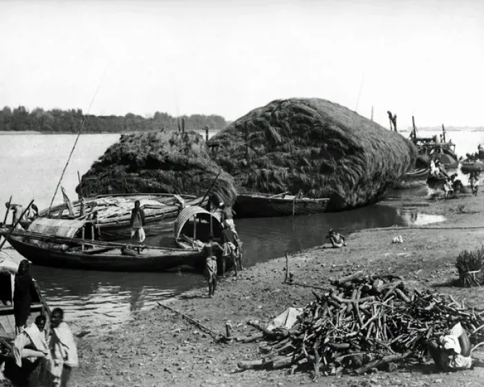 Framed Print : Cargo boats of the Hooghly River, Calcutta, India Framed Print : Cargo boats of the Hooghly River, Calcutta, India